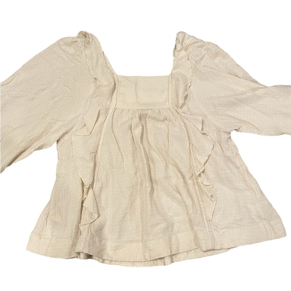 FREE PEOPLE square neck ruffle long sleeve - Picture 5 of 7